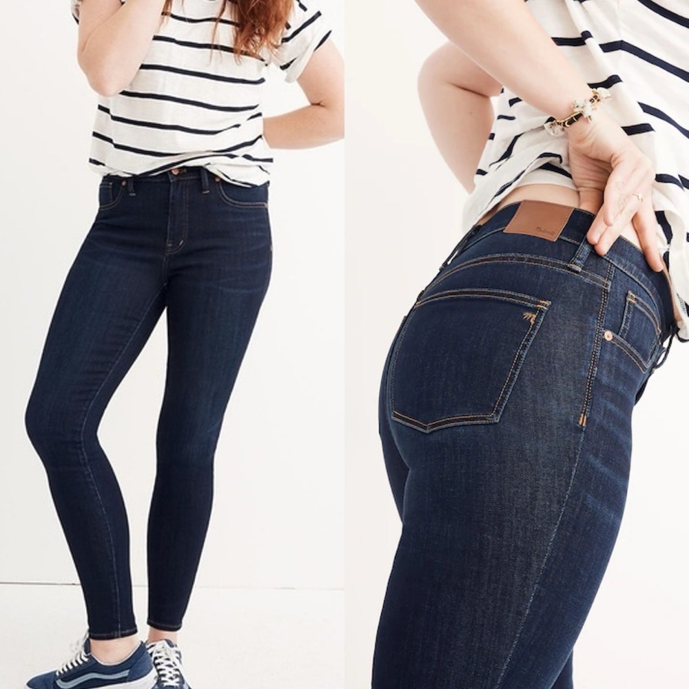 Madewell Tall 9" Mid-Rise Skinny Jeans in Larkspur Wash: TENCEL™ Denim Edition